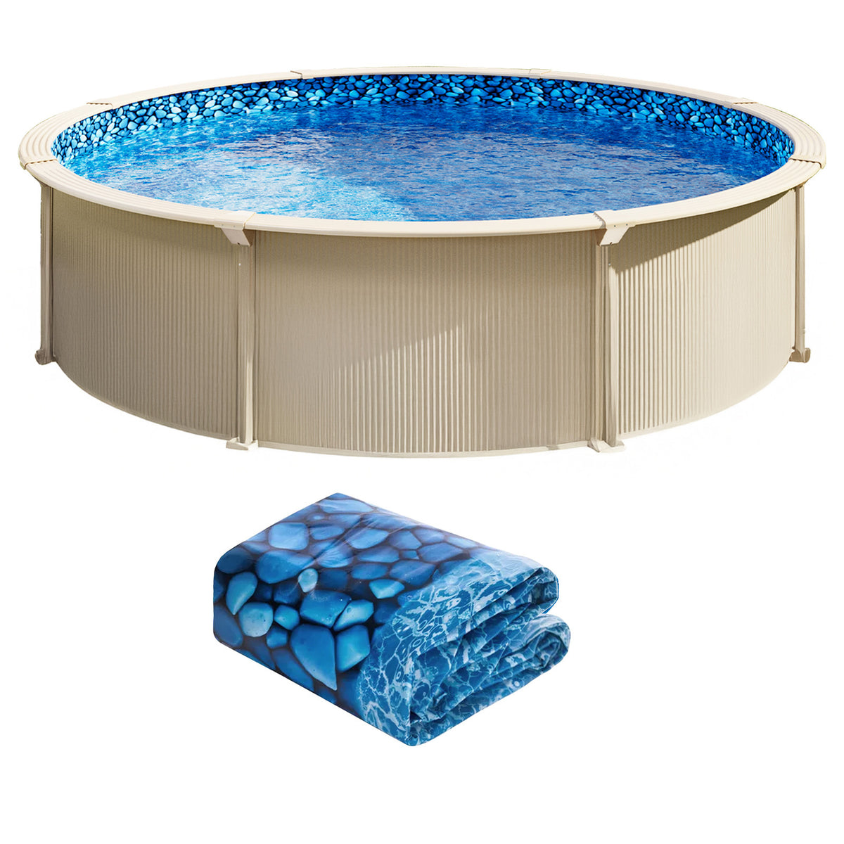 Round Pool Liner 24ft Unibead Style Pool Liner 52in Wall Height Durable